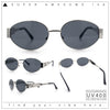 Womens Classic Retro Dad Fashion Oval Round Metal Rim Sunglasses