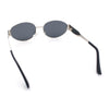 Womens Classic Retro Dad Fashion Oval Round Metal Rim Sunglasses