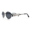 Womens Classic Retro Dad Fashion Oval Round Metal Rim Sunglasses