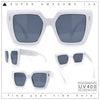 Womens Angular Squared Rectangle Oversized Horn Rim Thick Plastic Sunglasses