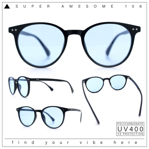 Hipster Thin Horn Rim Round Plastic Retro Normcore Sunglasses