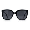 Womens Polarized Inset Lens Large Horn Rim Rectangle Boyfriend Sunglasses