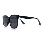 Womens Polarized Inset Lens Large Horn Rim Rectangle Boyfriend Sunglasses