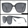 Womens Polarized Inset Lens Large Horn Rim Rectangle Boyfriend Sunglasses