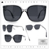Womens Polarized Inset Lens Large Horn Rim Rectangle Boyfriend Sunglasses