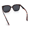 Womens Polarized Inset Lens Large Horn Rim Rectangle Boyfriend Sunglasses
