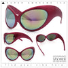 Womens Oversized Oval Wrap Around High Temple Goggle Plastic Sport Sunglasses