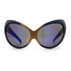 Womens Oversized Oval Wrap Around High Temple Goggle Plastic Sport Sunglasses