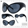 Womens Oversized Oval Wrap Around High Temple Goggle Plastic Sport Sunglasses