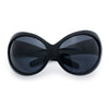 Womens Oversized Oval Wrap Around High Temple Goggle Plastic Sport Sunglasses