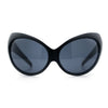 Womens Oversized Oval Wrap Around High Temple Goggle Plastic Sport Sunglasses