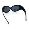 Womens Oversized Oval Wrap Around High Temple Goggle Plastic Sport Sunglasses