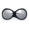Womens Oversized Oval Wrap Around High Temple Goggle Plastic Sport Sunglasses