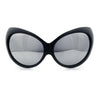 Womens Oversized Oval Wrap Around High Temple Goggle Plastic Sport Sunglasses