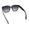 Womens Inset Lens Large Plastic Rectangle Horn Rim Marble Inlay Sunglasses