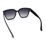 Womens Inset Lens Large Plastic Rectangle Horn Rim Marble Inlay Sunglasses