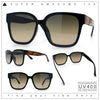 Womens Inset Lens Large Plastic Rectangle Horn Rim Marble Inlay Sunglasses