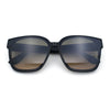 Womens Inset Lens Large Plastic Rectangle Horn Rim Marble Inlay Sunglasses