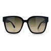 Womens Inset Lens Large Plastic Rectangle Horn Rim Marble Inlay Sunglasses