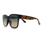 Womens Inset Lens Large Plastic Rectangle Horn Rim Marble Inlay Sunglasses
