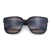 Womens Inset Lens Large Plastic Rectangle Horn Rim Marble Inlay Sunglasses