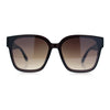 Womens Inset Lens Large Plastic Rectangle Horn Rim Marble Inlay Sunglasses