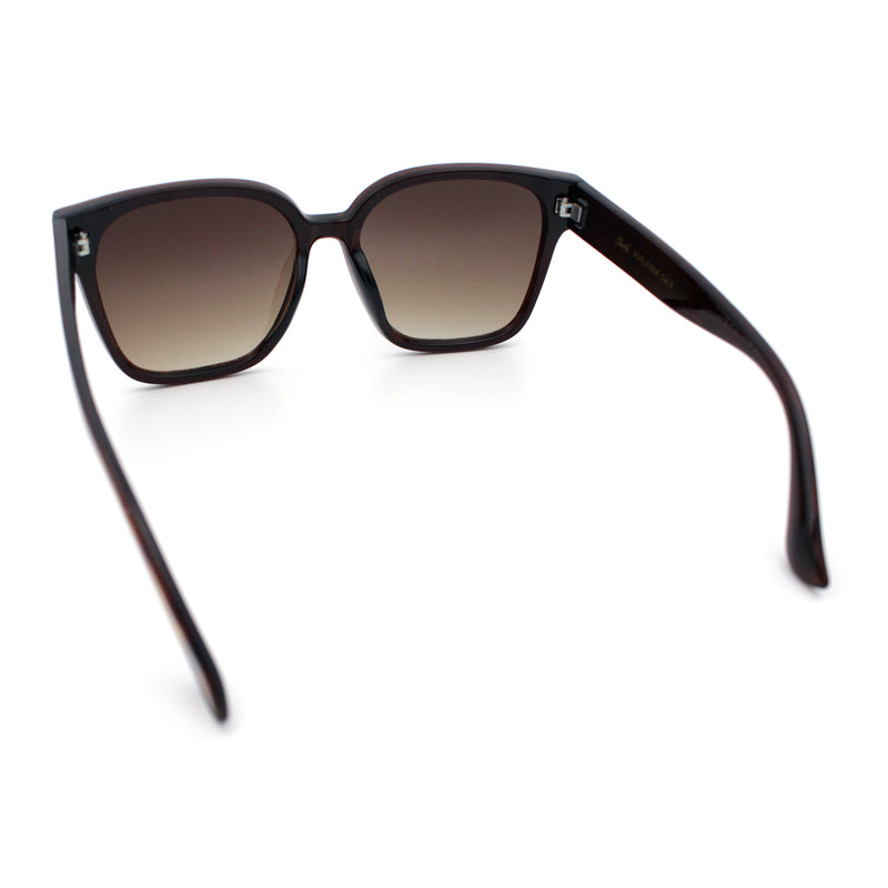 Womens Inset Lens Large Plastic Rectangle Horn Rim Marble Inlay Sunglasses