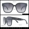 Womens Inset Lens Large Plastic Rectangle Horn Rim Marble Inlay Sunglasses