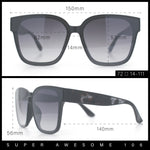 Womens Inset Lens Large Plastic Rectangle Horn Rim Marble Inlay Sunglasses