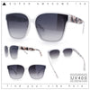 Womens Inset Lens Large Plastic Rectangle Horn Rim Marble Inlay Sunglasses