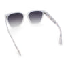Womens Inset Lens Large Plastic Rectangle Horn Rim Marble Inlay Sunglasses