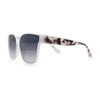 Womens Inset Lens Large Plastic Rectangle Horn Rim Marble Inlay Sunglasses
