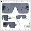 Womens Oversized Rimless Shield Luxury Heart Bling Jewel Hinge Sunglasses