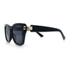 Womens Retro Metal Hinge Thick Horn Rim Rectangular Fashion Sunglasses