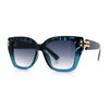 Womens Retro Metal Hinge Thick Horn Rim Rectangular Fashion Sunglasses