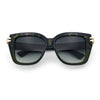 Womens Retro Metal Hinge Thick Horn Rim Rectangular Fashion Sunglasses