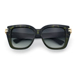 Womens Retro Metal Hinge Thick Horn Rim Rectangular Fashion Sunglasses