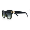 Womens Retro Metal Hinge Thick Horn Rim Rectangular Fashion Sunglasses