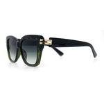 Womens Retro Metal Hinge Thick Horn Rim Rectangular Fashion Sunglasses