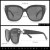 Womens Retro Metal Hinge Thick Horn Rim Rectangular Fashion Sunglasses