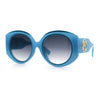 Womens Oversize Round Thick Temple Plastic Designer Fashion Diva Sunglasses