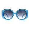 Womens Oversize Round Thick Temple Plastic Designer Fashion Diva Sunglasses