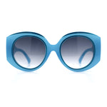 Womens Oversize Round Thick Temple Plastic Designer Fashion Diva Sunglasses