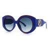 Womens Oversize Round Thick Temple Plastic Designer Fashion Diva Sunglasses