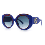 Womens Oversize Round Thick Temple Plastic Designer Fashion Diva Sunglasses