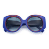 Womens Oversize Round Thick Temple Plastic Designer Fashion Diva Sunglasses