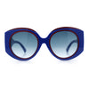 Womens Oversize Round Thick Temple Plastic Designer Fashion Diva Sunglasses