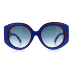 Womens Oversize Round Thick Temple Plastic Designer Fashion Diva Sunglasses