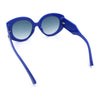Womens Oversize Round Thick Temple Plastic Designer Fashion Diva Sunglasses