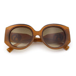 Womens Oversize Round Thick Temple Plastic Designer Fashion Diva Sunglasses
